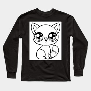 Cute Kitten With Big Eyes Long Sleeve T-Shirt